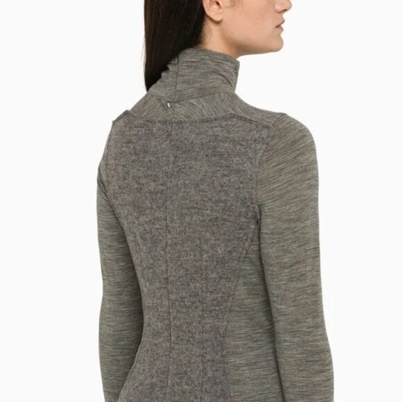 SPORTMAX‎ Teismo Dress Double Layer WOOL Knit Midi Turtleneck No Size Tag LARGE - Picture 2 of 16